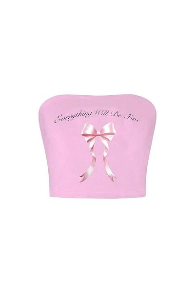 Carpe Pink Ribbon Strapless Crop