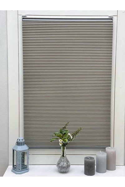 YAZAR HOME Honeycomb (BAL PETEĞİ) Açık Gri %100 Karartma Ve Isı Yalıtımlı Plise Perde