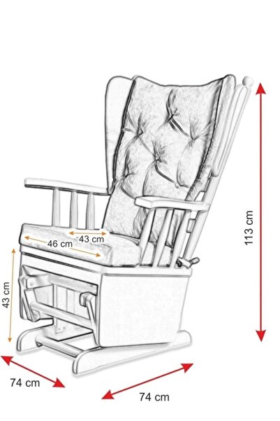Asedia Mama Puflu Lake Kahverengi Minderli Sallanan Sandalye Emzirme Koltuğu Babalar Günü Hediyesi