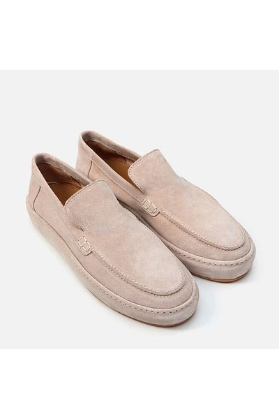 Hotiç Men's Loafer - Genuine Leather and Sand Beige