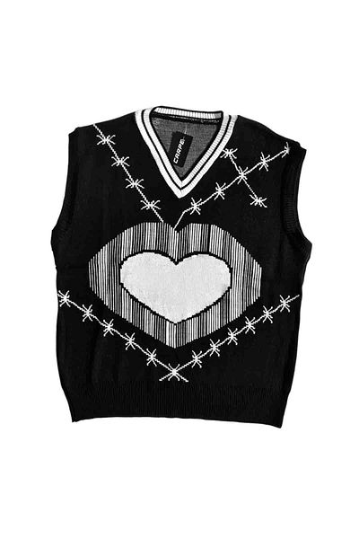Carpe Barbed Wire Heart Sweater