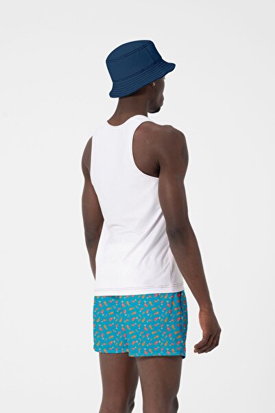 Miami Beach Erkek Balık Desenli Standart Boy Mayo Deniz Şortu