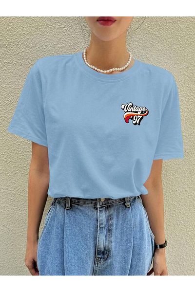 FAVORİST 97 Vintage Printed - Βαμβακερό κοντομάνικο μπλουζάκι Oversize