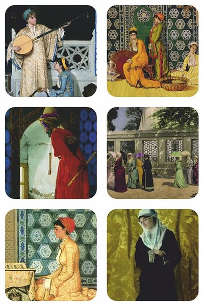 Major Selection طقم قواعد أكواب خشبية مكونة من 6 قطع من Osman Hamdi Bey - مدرب السلحفاة والصور الأخرى