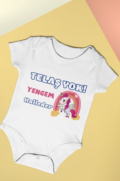 ADABEBEK Printed Baby Bodysuit with Snap Fasteners - Zıbın Halleder 20523