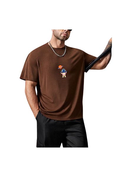 R20 Μπλουζάκι Unisex Astronaut Printed Oversize - Crew Neck