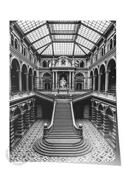 Postifull Mimari Poster, Siyah Beyaz Çerçevesiz Poster, Sanatsal Baskı NO:233...