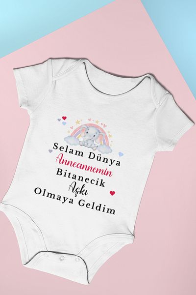 ADABEBEK Printed Love Printed Snap-On Bodysuit for Baby Girl - Bodysuit Color 20406