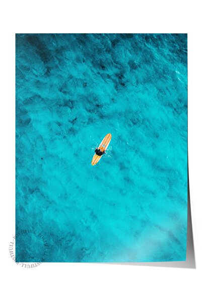 Postifull Çerçevesiz Poster, Yaz Temalı Tablo NO:5, Okyanusta Yüzen Fotoğrafı...