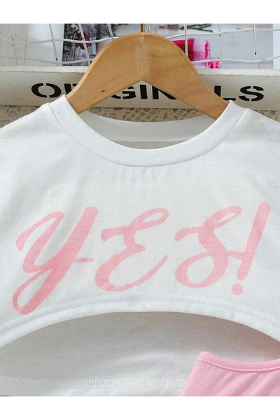 Machetta Children's Yes Printed Dress and Crop T-shirt - 2-Piece Combination