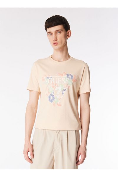 Guess Ανδρικό T-Shirt Orange Crew Neck - Printed, M4GI11I3Z14A61E_SS CN FLOWERS TRIAN