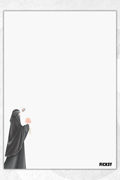 Ficksy ورق ملاحظات لفتاة الحجاب الإسلامي - مقاس A5 - 50 ورقة لوحة ملاحظات مذكرة مذكرة للقيام بقائمة