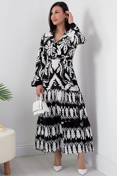 PULLIMM Rochie dublu din viscoza cu maneca lunga - NY4177