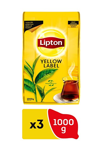Lipton Yellow Label Loose Dökme Siyah Çay 1000 gr 3 Adet