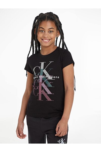 Calvin Klein Jeans Girl's Black T-Shirt - IG0IG02263BEH