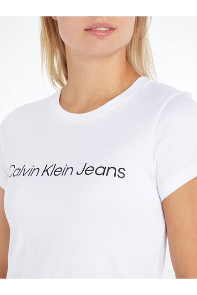 Calvin Klein Jeans Biała koszulka damska - J20J220253YAF