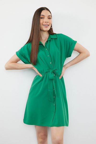 Trendyol Collection Πράσινο Μίνι Πουκάμισο Φόρεμα - TWOSS24EL00908