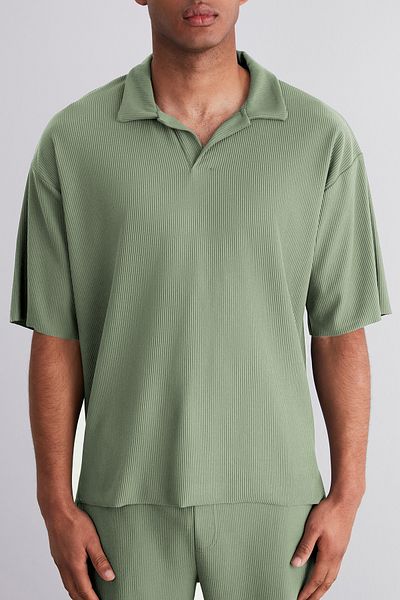 Trendyol Collection Limitierte Edition – Mintfarbene, strukturierte Jogginghose mit weitem Bein TMNSS23EA00013