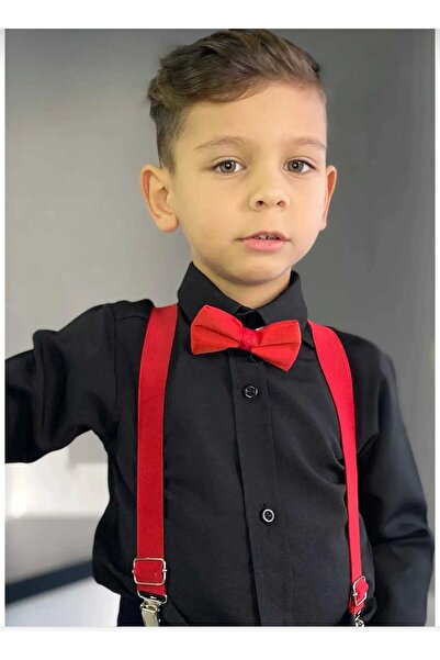 trenddünya Риза-панталон за момче - Костюм от четири части с папионка и презр...