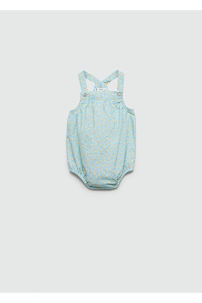 MANGO Baby Patterned cotton one-piece jumpsuit