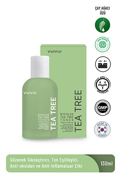 byeolee Çay Ağacı Özü Kore Tonik Gözenek Sıkılaştırıcı Akne Karşıtı Yağ Dengeleyici Arındırıcı 130 ml