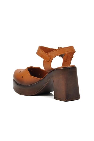 Venüs 2217001Y Tan Women's Heeled Shoes - Genuine Leather