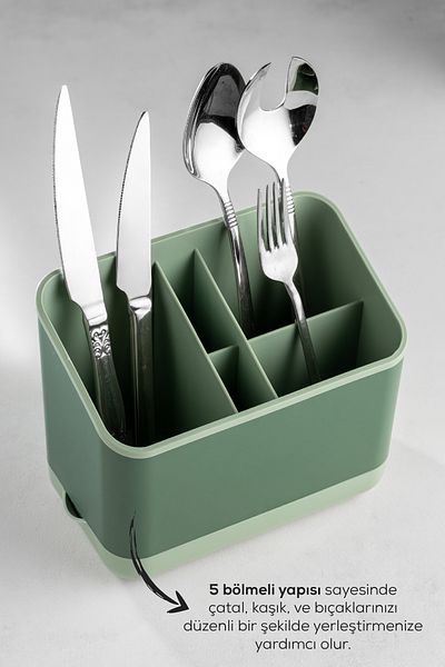 Vienev Green Spoon Organizer - 2 τεμάχια, Organizer 5 θέσεων, Πάγκος