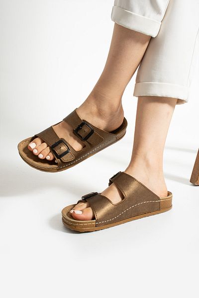MÜJERİL'S Maria Flexible Comfortable Women's Slippers - Double Buckle, Comfort Daily