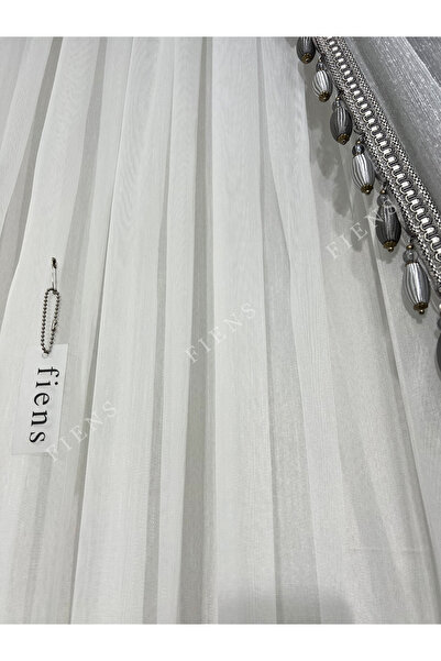 FİENS CROWN TTEMSTIL'S BAMBOO - Medium Pleated Tulle Curtain, 1/2 Layer, Ironing Free