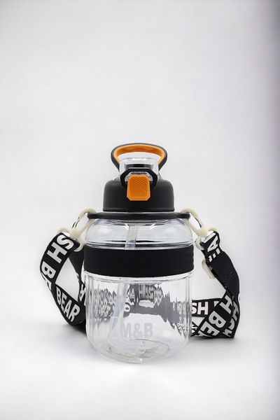 M&B WATER BOTTLE Flash Hanging Sport Water Bottle - School Children's Water Bottle with Straw and Neck Hanging - Water Bottle with Colorful Carrying Handles