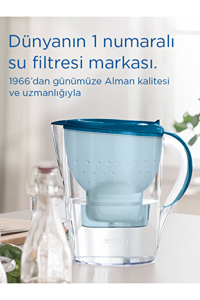 BRITA Marella XL 2x Maxtra Pro All-In-1 Filtreli Su Arıtma Sürahisi - Mavi 3,5 lt