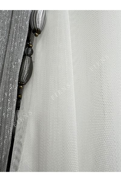FİENS CROWN TTEMSTIL'S BAMBOO - Medium Pleated Tulle Curtain, 1/2 Layer, Ironing Free