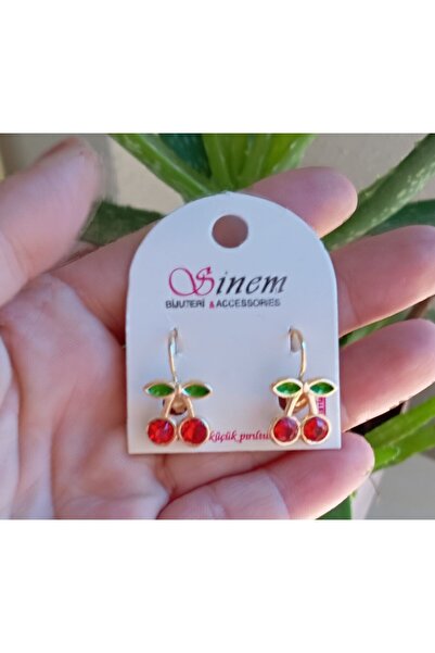 Eva Rose Kiraz Arı Uğur Böcekli Sallantılı Çocuk Küpesi