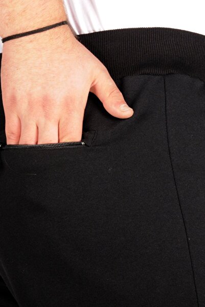 ModeXL Mode Xl Büyük Beden Fermuarlı Kapri Recycle B21015 Siyah