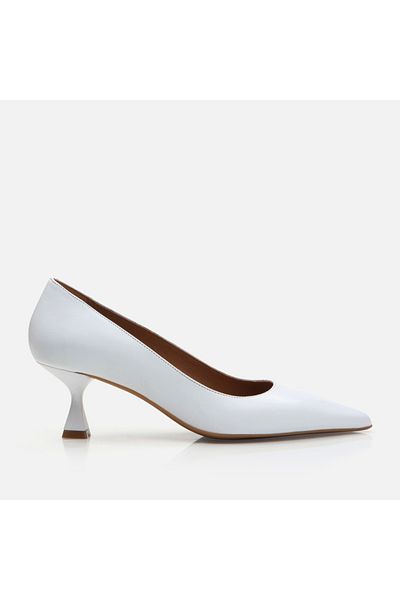 Hotiç White Genuine Leather Women's Stiletto