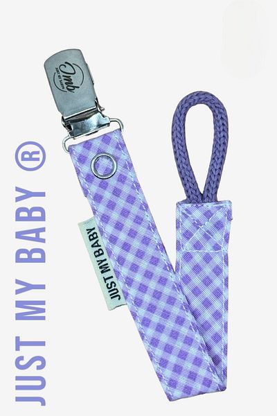 JMB Just My Baby 3-Piece Orange/Lilac/Pink Checkered Washable Cotton Pacifier Strap