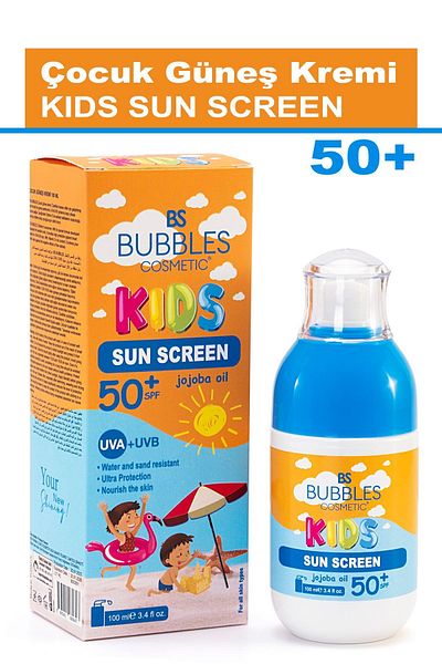 bs bubbles cosmetic كريم حماية عالية من الشمس للأطفال بمعامل حماية 50+ 100 مل