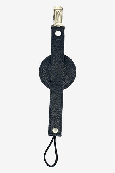 JMB Just My Baby Navy Blue Double-Way Leather Pacifier Strap - Heart Figured