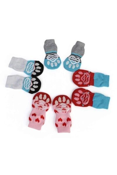 PETQUATRO Küçük Irk Köpekler Için Kaymaz Tabanlı Çorap 4lü