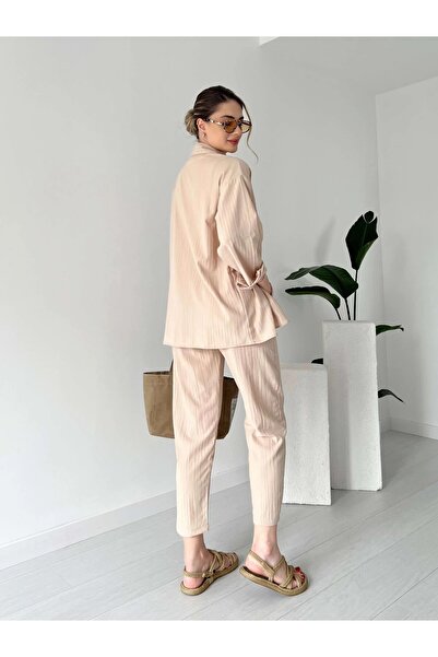 ZF BUTİK Short Leg and Pocket Detailed Suit Set