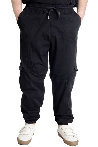 ModeXL Mode Xl Плюс размер Мъжки лен Cargo Jogger Valencia 21911 Черен