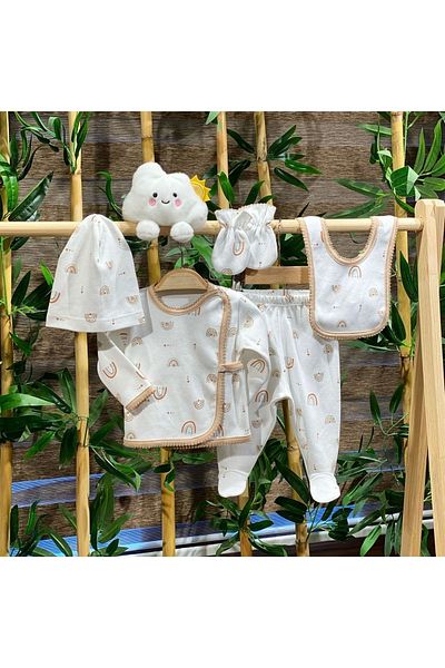 PATSAN Organic Cotton 5 Pieces Newborn Hospital Exit Rainbow