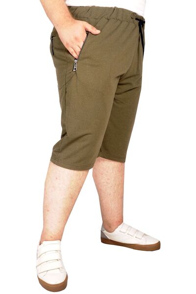ModeXL Mode Xl Large Size Zippered Capri Recycle B21015 Khaki