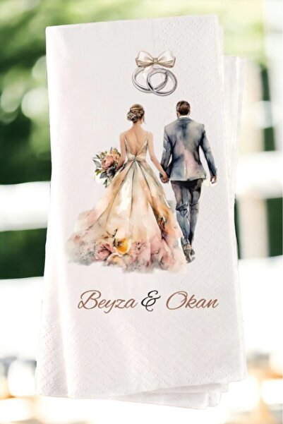 Camellia Boutique Kişiye Özel Söz, Nişan, Kına, Düğün Konsept Baskılı Sunum Peçetesi 20’li