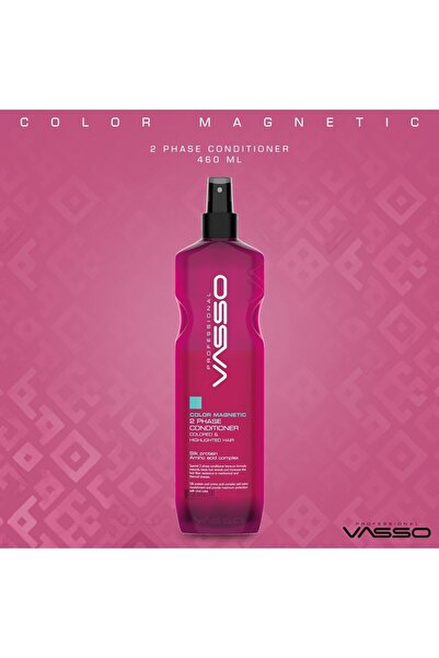 VASSO WOMEN Boyalı Saçlar Için Ipek Proteinli Çift Fazlı Durulanmayan Parlaklık Veren Sprey Krem 460 ml