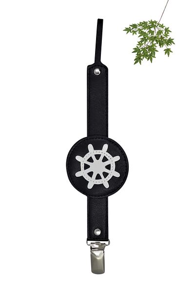 MODAPATİK Genuine Leather Pacifier Strap Navy Blue Rudder