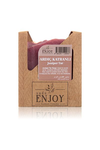 SUDSENJOY صابون قطران العرعر الطبيعي المصنوع يدويًا 100 جرام استمتع بالرطوبة