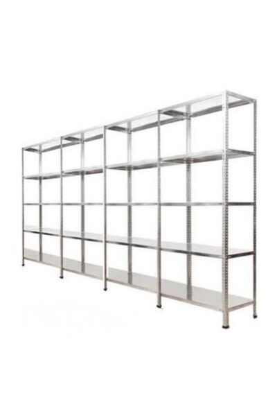 Herrafburada 5 Katlı 4 Lü Bitişik 31x300x200 Galvaniz Çelik Raf Arşiv Depo Ki...