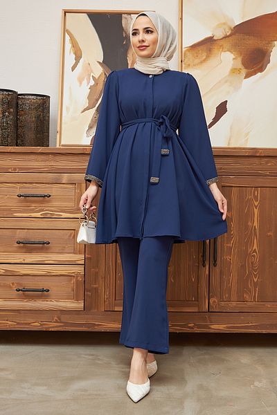 VAVİNOR Σετ τουνίκ Παντελόνι με Flared Leg - Indigo
