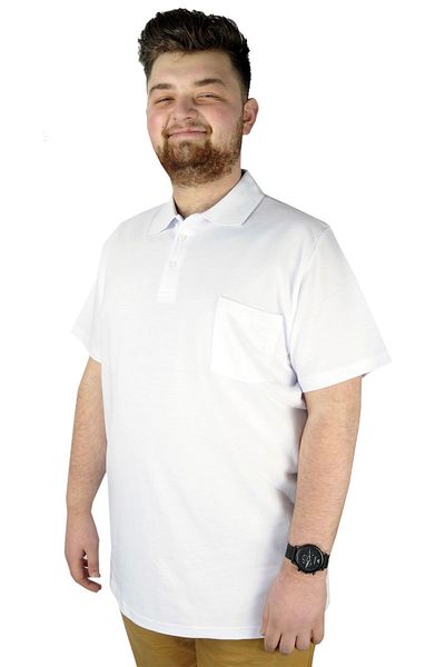 ModeXL Mode Xl T-shirt Polo Neck Pocket Classic 20550 White